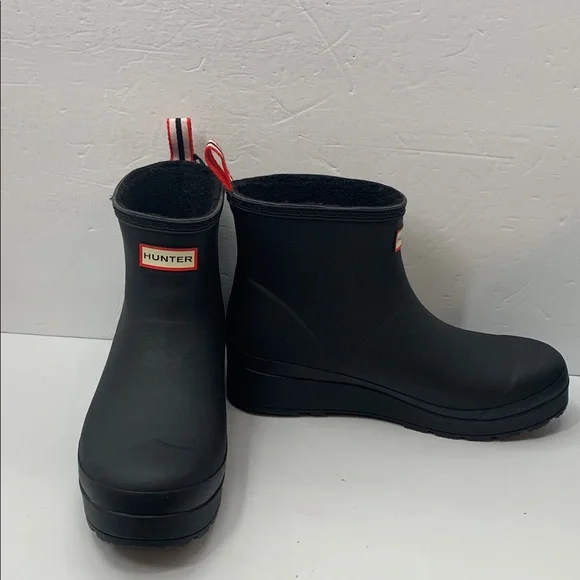 Hunter Women's Play Short Black Rain Boot US Size 11/ UK 9 - Picture 4 of 8